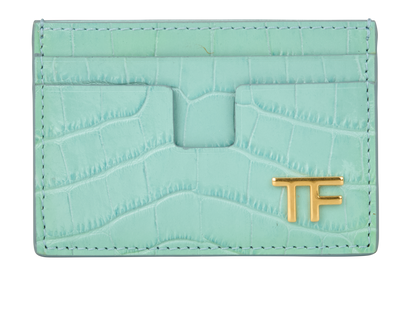Tom Ford Croc Embossed Card Holder, front view